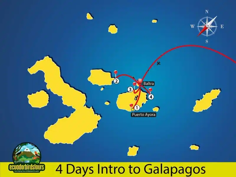 4 days introduction to galapagos tour map 2c14079a