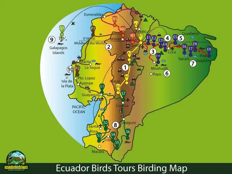 ecuador birds tours birding map 3070d76a